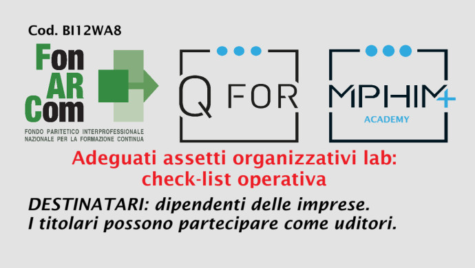 Adeguati assetti organizzativi lab:  check-list operativa