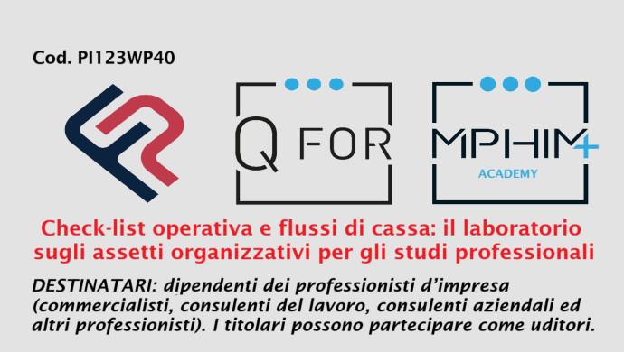 Check-list operativa e flussi di cassa: il laboratorio  sugli assetti organizzativi per gli studi professionali - FONDOPROFESSIONI