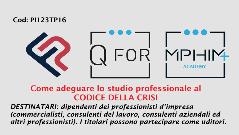 Come adeguare lo studio professionale al CODICE DELLA CRISI